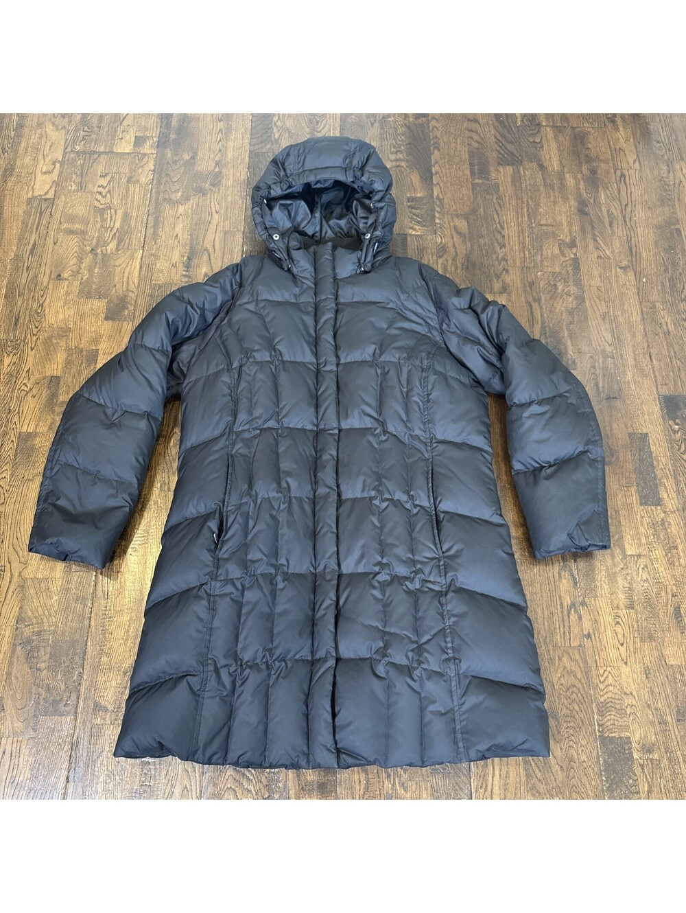 Eddie Bauer 700 POWER Fill Goose Down Hooded Parka Jacket Women’s XL Black EUC